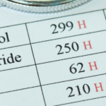 A closeup of a form listing results for a lipid profile